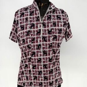 Carrots Riding Top Short Sleeve Zip Front